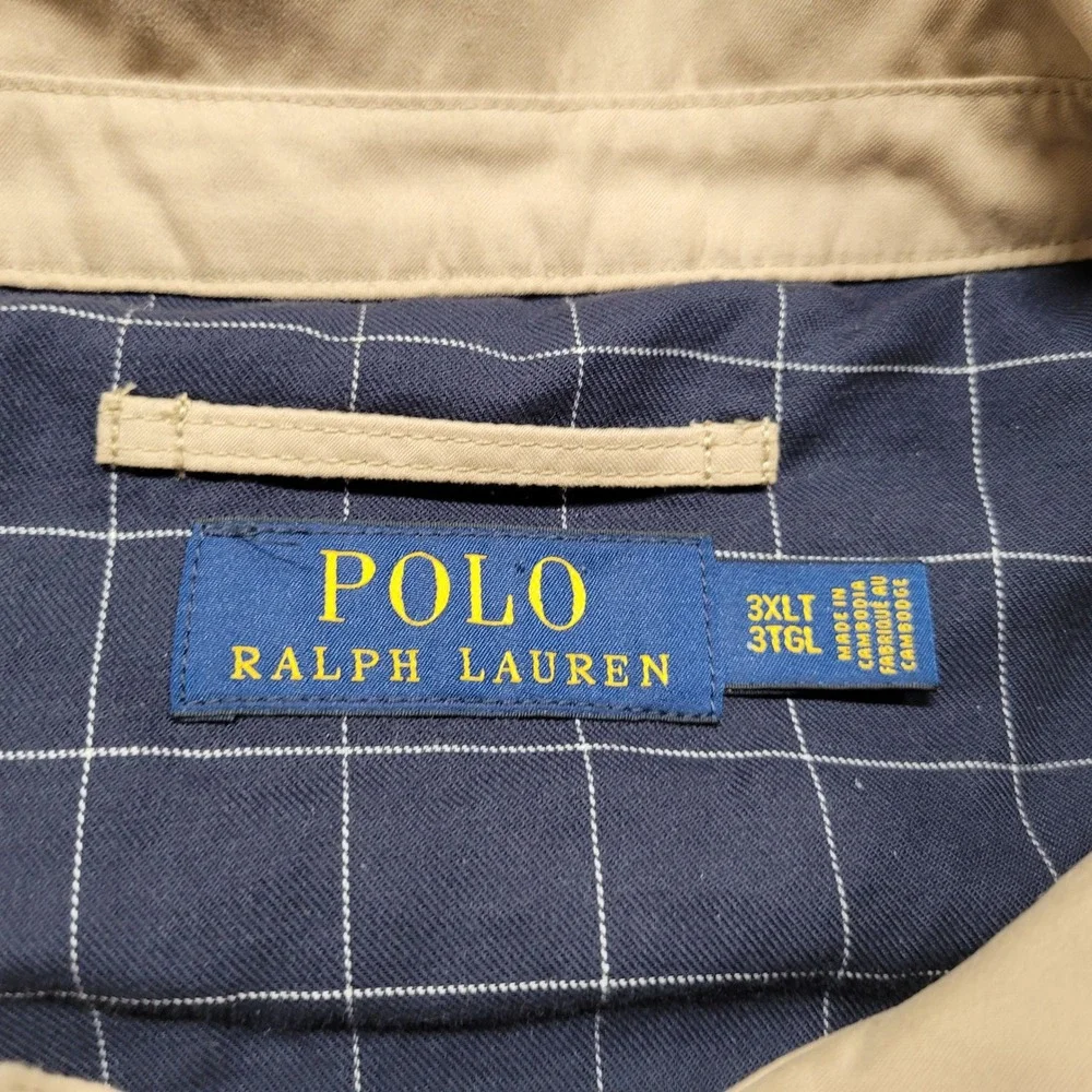 Polo Ralph Lauren Mens 3XLT Tan Beige Bi-Swing Jacket Windbreaker Big and Tall‎